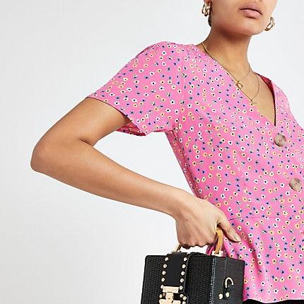 River Island Womens Ditsy Floral Tea Top
