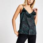River Island Womens Heart Printed Frill Front Cami Top