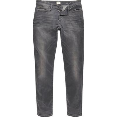 River Island Mensgrey Wash Ri Flex Dylan Slim Fit Jeans