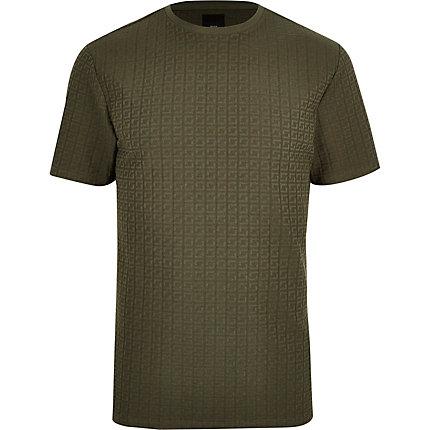 River Island Mens Jacquard Slim Fit T-shirt