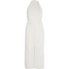 River Island Womens White High Neck Tie Waist Midi Dress