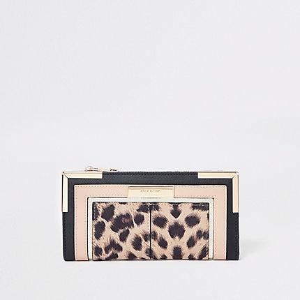 River Island Womens Leopard Print Cutabout Foldout Purse