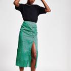River Island Womens Spot Ruched Midi Skirt