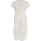 River Island Womens White Short Sleeve High-low Ruffle Hem Kimono