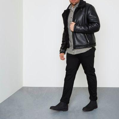 River Island Mens Big And Tall Faux Shearling Jacket