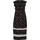 River Island Womens Plus Floral Print Sheer Panel Dress