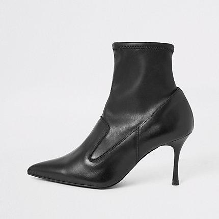 River Island Womens Leather Sock Heel Boots