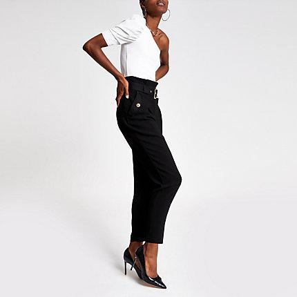 River Island Womens White Ruched One Shoulder Bodysuit