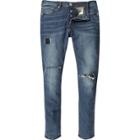 River Island Mens Mid Wash Ripped Danny Super Skinny Jeans