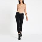 River Island Womens Diamante Zip Long Sleeve Bodysuit