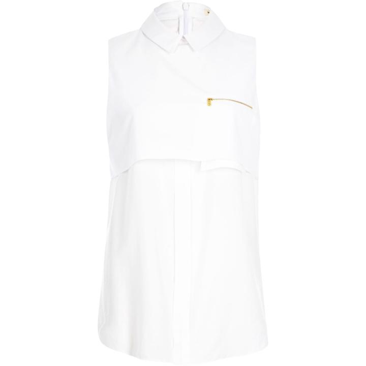 River Island Womens White Shell Layer Sleeveless Top