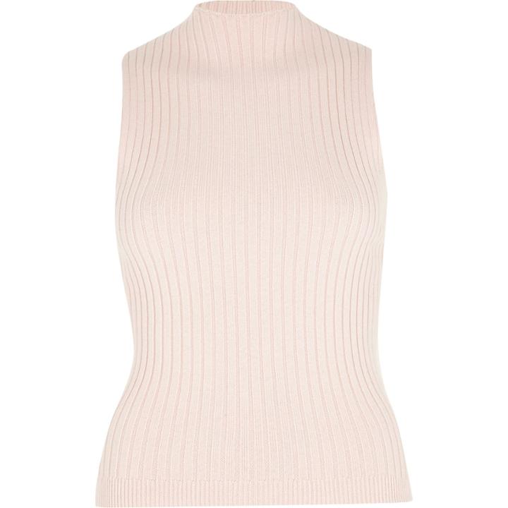 River Island Womens Ribbed Fitted High Neck Top