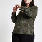 River Island Womens Plus Camo Button Front Shacket