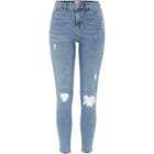 River Island Womens Molly Mid Rise Ripped Jeggings