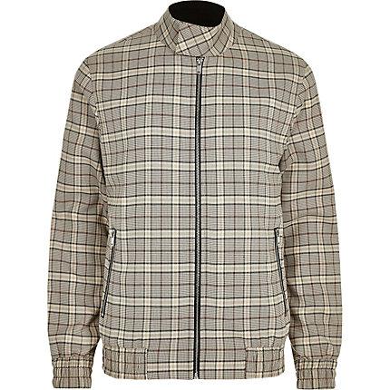 River Island Mens Big And Tall Check Harrington Jacket