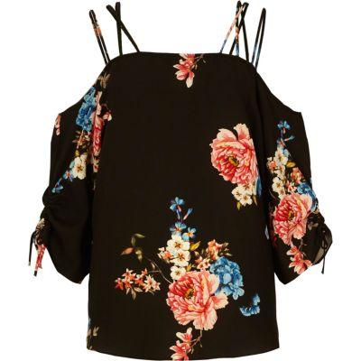 River Island Womens Floral Print Triple Cami Strap Top
