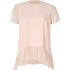 River Island Womens Mesh Peplum Hem T-shirt