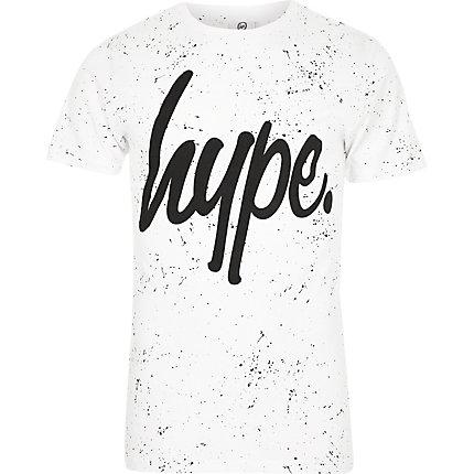 Mens Hype White Speckle Print T-shirt