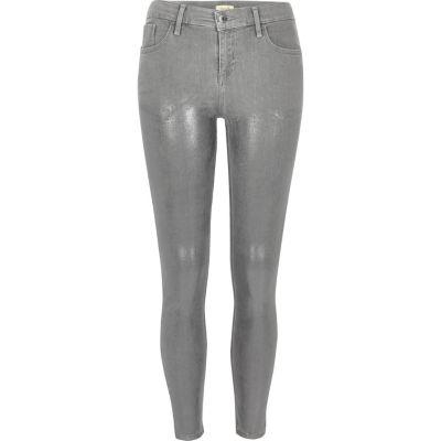 River Island Womens Metallic Amelie Super Skinny Jeans