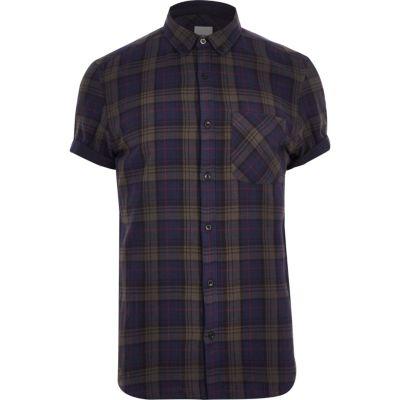 River Island Mens Check Double Face Slim Fit Shirt