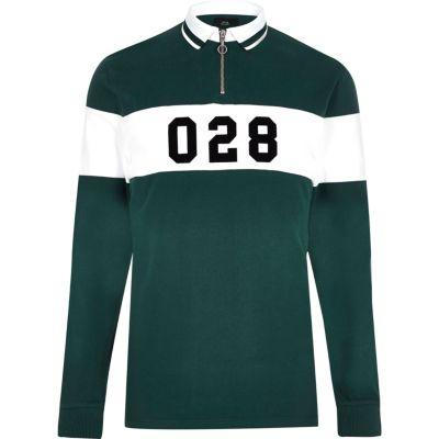 River Island Mens Tipped Slim Fit Rugby Polo Shirt