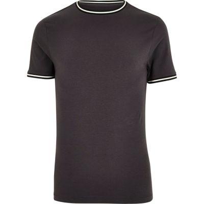 River Island Mensdark Sporty Muscle Fit T-shirt