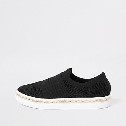 River Island Womens Knitted Runner Espadrille Trainers