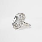 River Island Womens Silver Tone Jewel Rectangle Ring
