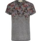 River Island Mensdark Floral Neck T-shirt