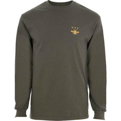 River Island Mens 'nyc' Wasp Print Long Sleeve Top
