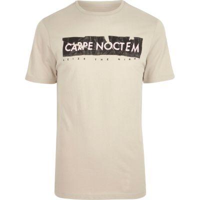 River Island Mens 'carpe Noctem' Print Muscle Fit T-shirt