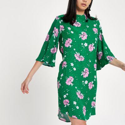 River Island Womens Floral High Neck Swing Dress