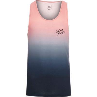 River Island Mens Fade 'venice Beach' Slim Fit Vest Top