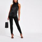 River Island Womens Chiffon Roll Neck Sleeveless Top