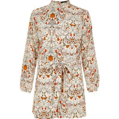 River Island Womens Print High Neck Romper