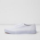 River Island Mens White Lace-up Plimsolls