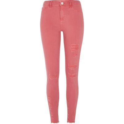 River Island Womens Ripped Skinny Fit Molly Jeggings