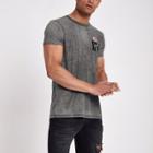 River Island Mens 'iiv' Rose Print Slim Fit T-shirt