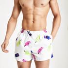 River Island Mens White Ice Lolly Print Swim Trunks