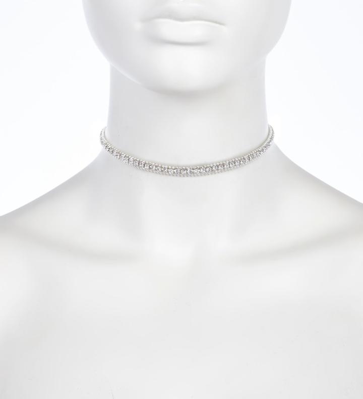 River Island Womens Silver Tone Encrusted Choker