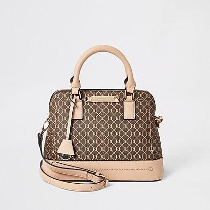 River Island Womens Ri Monogram Tote Cross Body Bag