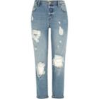 River Island Womens Authentic Wash Ripped Boyfriend Jeans