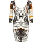 River Island Womens Abstract Embellished Bodycon Dress