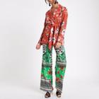 River Island Womens Floral Print Belted Blazer Jacket