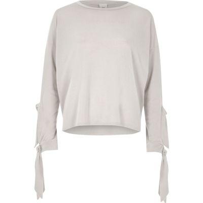 River Island Womens Knit Double Tie Sleeve Top