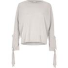 River Island Womens Knit Double Tie Sleeve Top