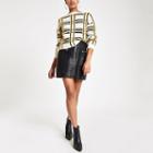 River Island Womens Check Boat Neck Fluffy Jumper