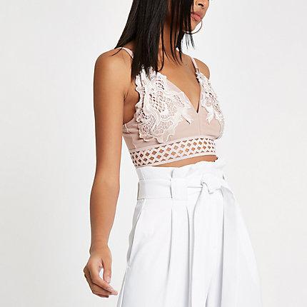 River Island Womens Velvet Lace Bralette