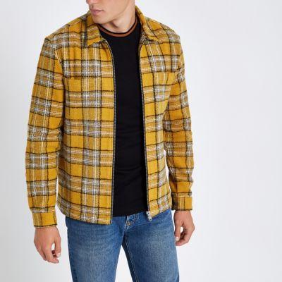 River Island Mens Check Zip Up Shacket