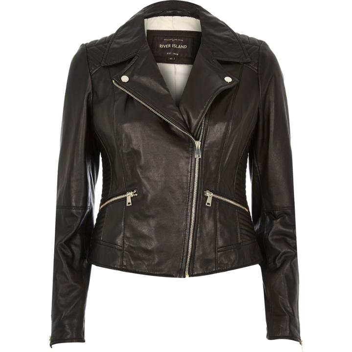 River Island Womens Quilted Leather Biker Jacket